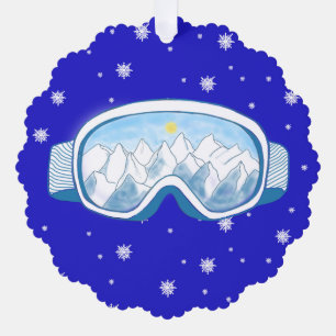Ski Goggles Snowflake Dance Ornament Kaart