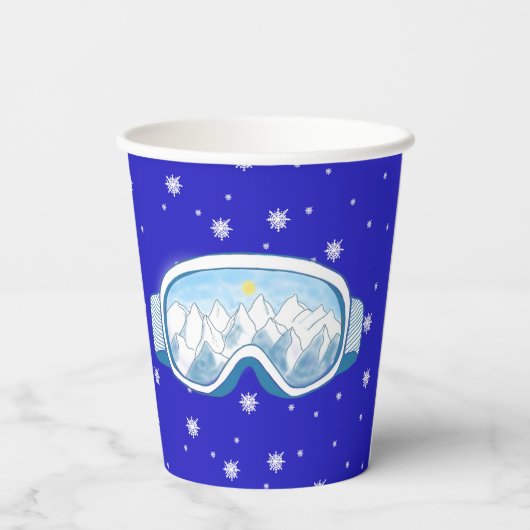 Ski Goggles Snowflake Dance Papieren Bekers (Achterkant)