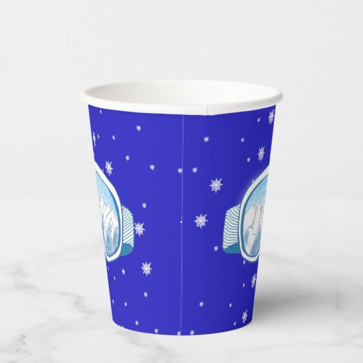 Ski Goggles Snowflake Dance Papieren Bekers (Rechts)