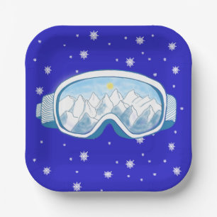 Ski Goggles Snowflake Dance Papieren Bordje