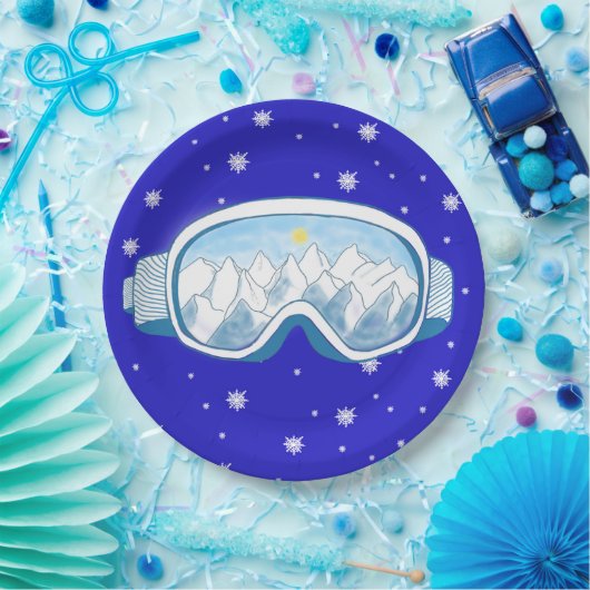 Ski Goggles Snowflake Dance Papieren Bordje (Feest)
