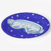 Ski Goggles Snowflake Dance Papieren Bordje (Gekanteld)