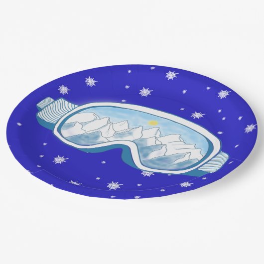 Ski Goggles Snowflake Dance Papieren Bordje (Gekanteld)