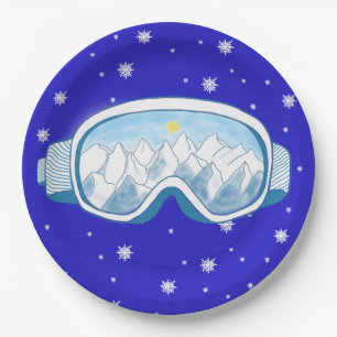 Ski Goggles Snowflake Dance Papieren Bordje