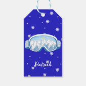 Ski Goggles Snowflake Dance Personalized Cadeaulabel (Voorkant)
