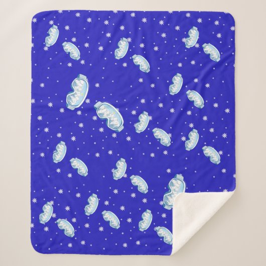 Ski Goggles Snowflake Dance Sherpa Deken (Voorkant)