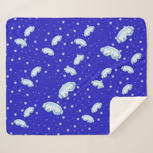 Ski Goggles Snowflake Dance Sherpa Deken (Voorkant (horizontaal))