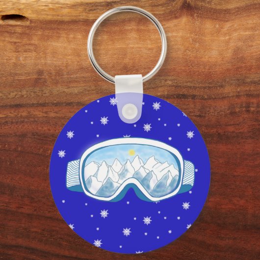 Ski Goggles Snowflake Dance Sleutelhanger (Voorkant)