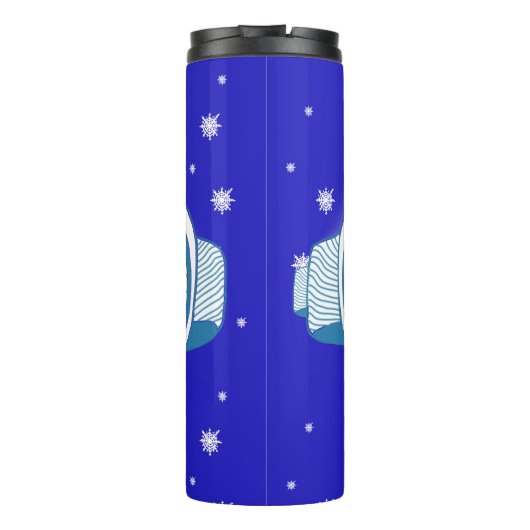 Ski Goggles Snowflake Dance Thermosbeker (Achterkant)