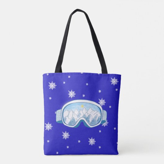 Ski Goggles Snowflake Dance Tote Bag (Achterkant)