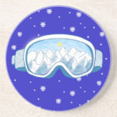 Ski Goggles Snowflake Dance Zandsteen Onderzetter (Voorkant)