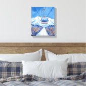 Ski Gondola Sneeuwberg Aquarel Canvas Afdruk (Insitu (Slaapkamer))