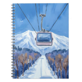Ski Gondola Sneeuwberg Aquarel Notitieboek