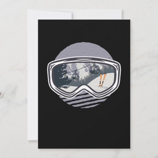 Ski Googles Lift Skier Skiing Winter Sports Gift Kaart (Voorkant)