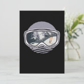 Ski Googles Lift Skier Skiing Winter Sports Gift Kaart (Staand voorkant)