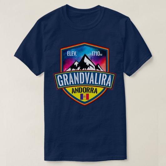 Ski Grandvalira Andorra Skiing Pyreneeën Mountains T-shirt (Design voorkant)