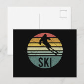 Ski Grappig Koele Skileraar Retro Vintage Skiën Briefkaart (Voorkant / Achterkant)