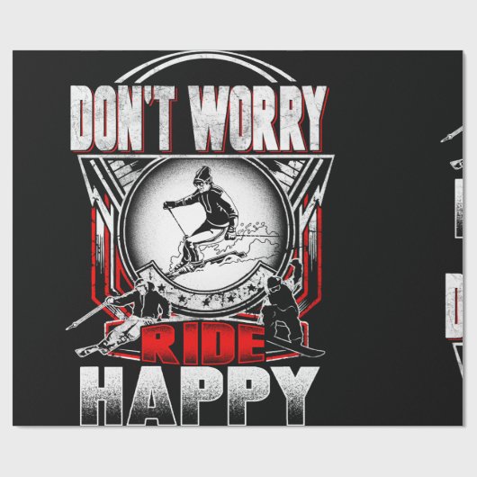 Ski happy cadeaupapier (Vlak)