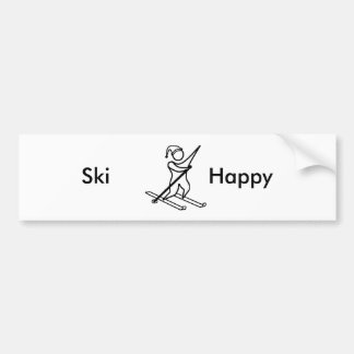 Ski Happy (Skiis) Bumpersticker