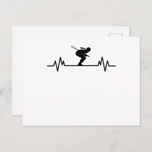 Ski Hartslag Skisport Pret Wintersporten Helling C Briefkaart (Voorkant / Achterkant)