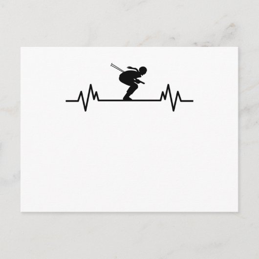 Ski Hartslag Skisport Pret Wintersporten Helling C Briefkaart (Voorkant)