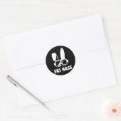 Ski hase Skiing Cool Winter Sports Gift Ronde Sticker (Envelop)