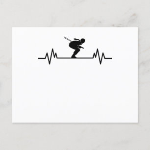 Ski Heartbeat Skiing Fun Winter Sports Slopes Gift Briefkaart