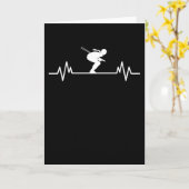 Ski Heartbeat Skiing Fun Winter Sports Slopes Gift Kaart (Gele Bloem)