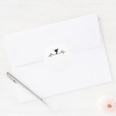 Ski Heartbeat Skiing Fun Winter Sports Slopes Gift Ronde Sticker (Envelop)