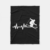Ski Heartbeat Skiing Skier Fleece Deken (Voorkant)