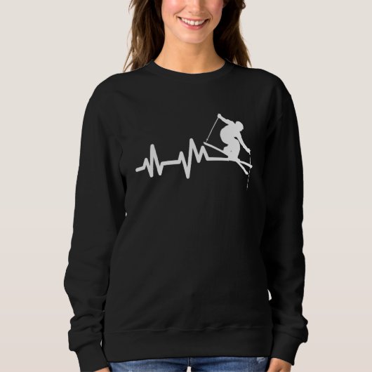 Ski Heartbeat Skiing Skier Trui (Voorkant)