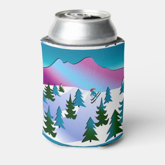 Ski Helling Winter Koelbox Blikjeskoeler (Blikje Achterkant)