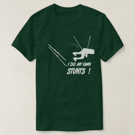 ski, herfst ongeluk, grappige verhalen, sneeuwwint t-shirt (Design voorkant)