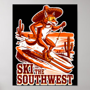 Ski het zuidwesten avontuur coyote skiër skiën VS Poster