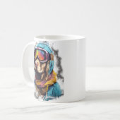 Ski hond in ski bril 2 koffiemok (Voorkant links)