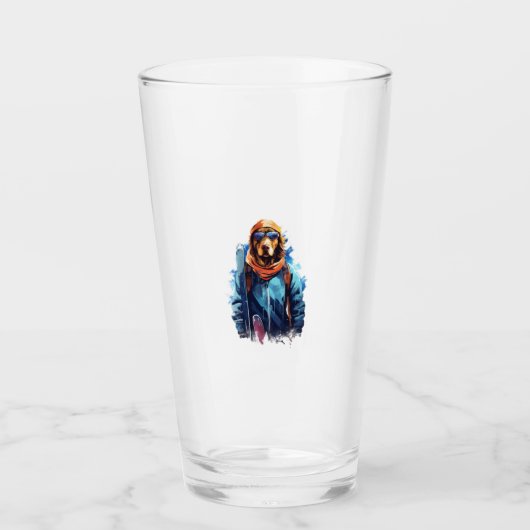 Ski hond in ski bril  5 glas (Voorkant)