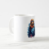 Ski hond in ski bril  5 koffiemok (Voorkant links)