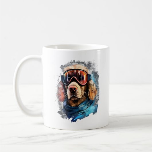 Ski-hond in skibril 3 koffiemok (Links)