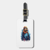 Ski-hond in skibril 5 bagagelabel (Voorkant verticaal)