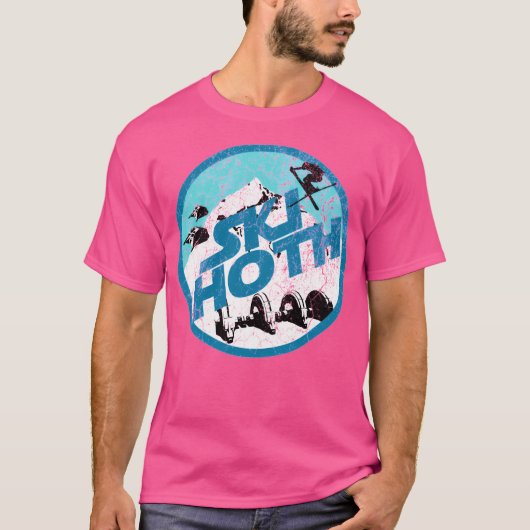 Ski Hoth - Blauwe ski T-shirt (Voorkant)