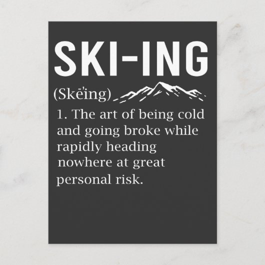 Ski Humor Skiing Funny Winter Sport Joke Briefkaart (Voorkant)