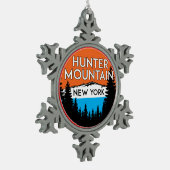 Ski Hunter Mountain New York Skiing Tin Sneeuwvlok Ornament (Links)