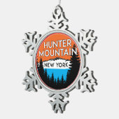 Ski Hunter Mountain New York Skiing Tin Sneeuwvlok Ornament (Rechts)