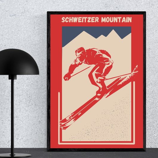  Ski Idaho Resort Schweitzer Mountain Poster