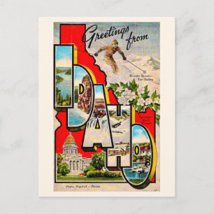 Ski Idaho - Sun Valley Vintage Ansichtkaart Briefkaart