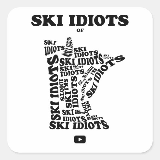 Ski Idiot Officiële Sticker (Voorkant)