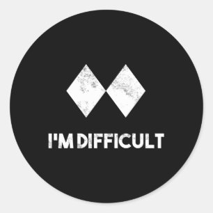 Ski Ik ben moeilijk skiën Snowboard Ronde Sticker