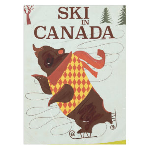 Ski in Canada poster van het vintage-reizen Tafelkleed
