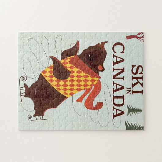 Ski in Canada vintage reisposter Legpuzzel (Horizontaal)