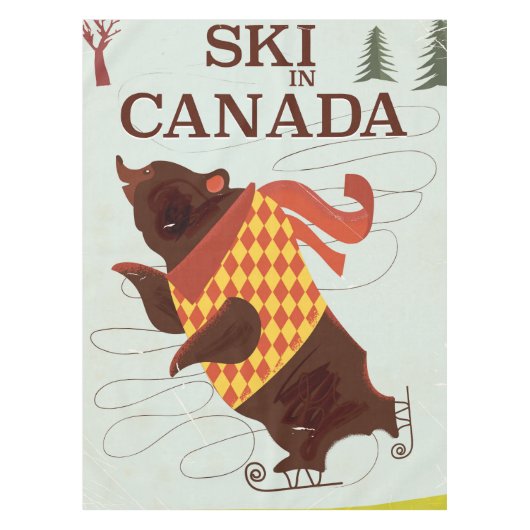 Ski in Canada vintage reisposter Tafelkleed (Voorkant)